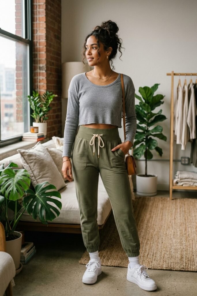 Crop Top with High-Waist Joggers