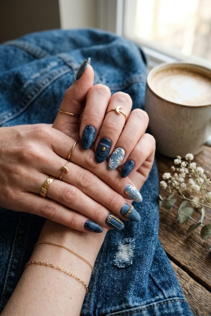 Denim Texture Nails