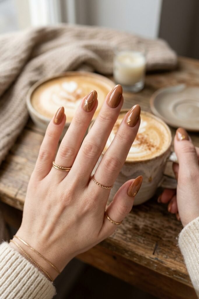 Glossy Espresso Nails  