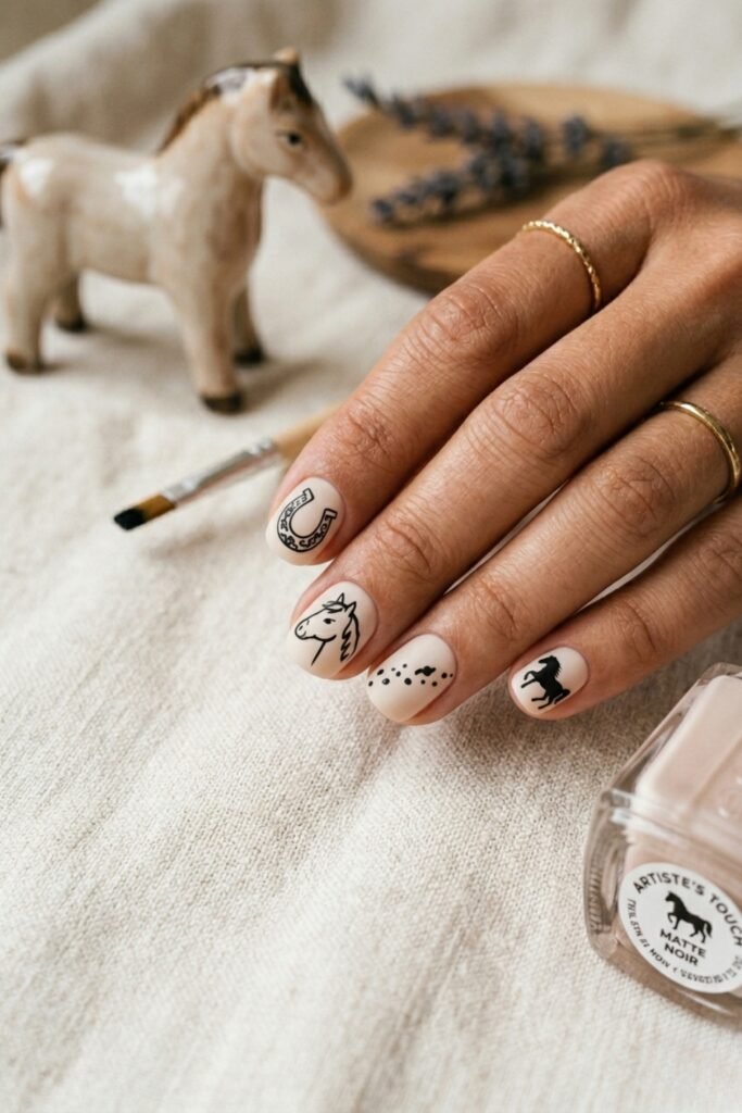 Horse-Inspired Nail Art