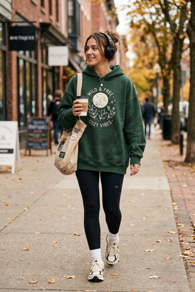 Leggings with Oversized Hoodie