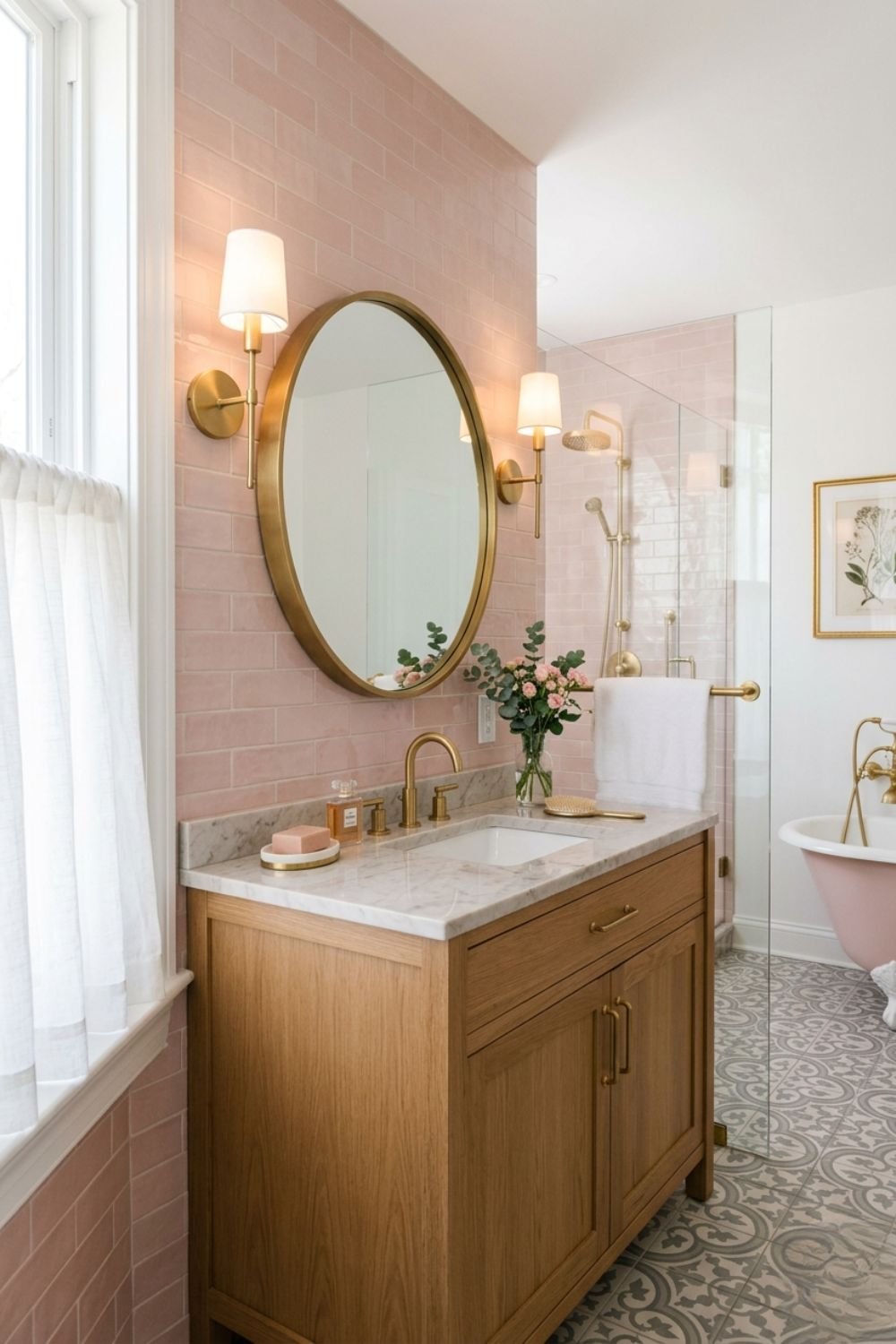 Pink and Gold Bathroom Ideas