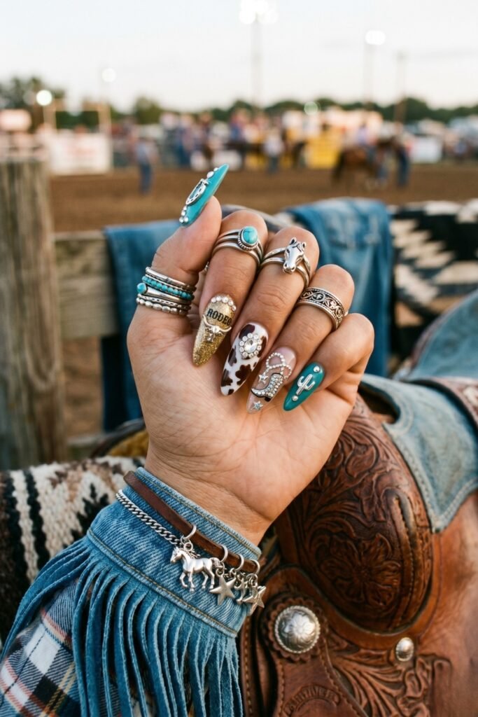 Rhinestone Rodeo Glam Nails