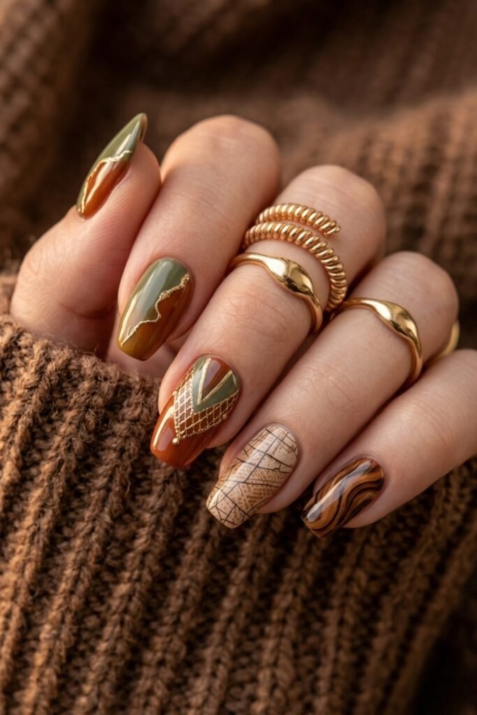 Rustic Earth Tone Rodeo Nails
