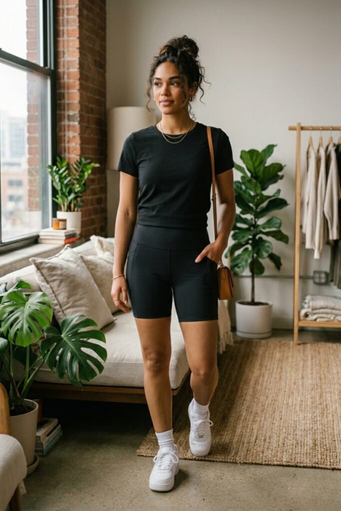 T-Shirt with Biker Shorts