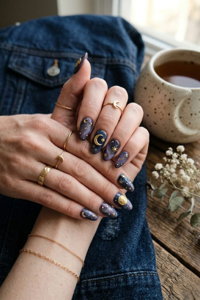 Western Moon & Stars Nails