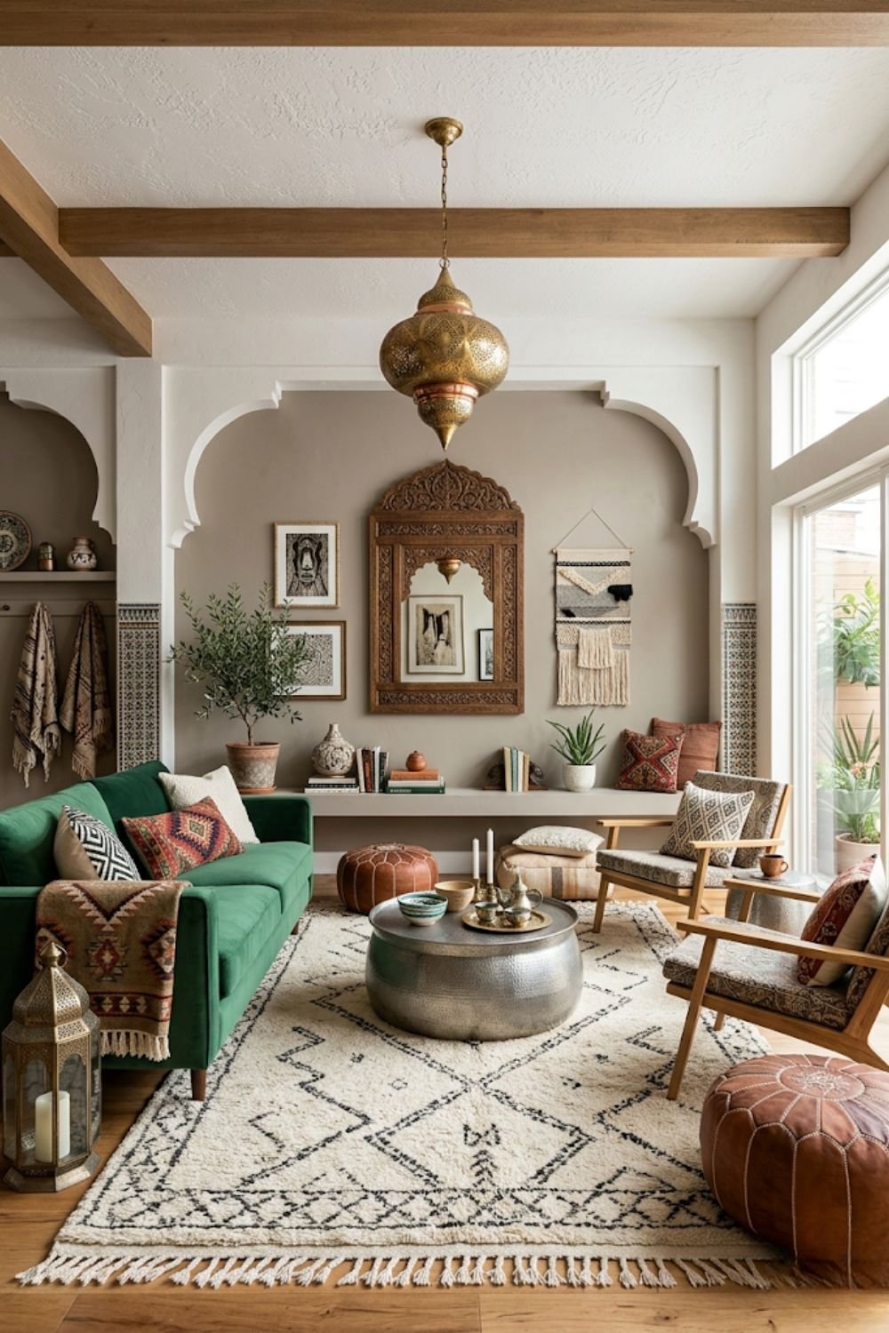 Bohemian Moroccan living room
