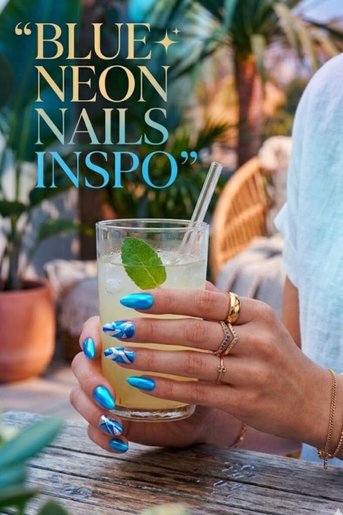 Bright summer neon nail colors with yellow, coral, pink and green manicure, glossy luxury finish, colorful tropical aesthetic, trendy Pinterest nail photography, ultra realistic details, feminine  (1)