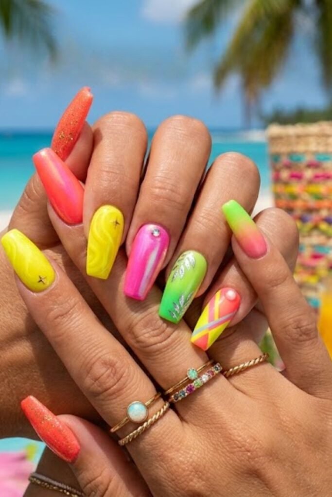  Neon Ombre Nails Inspiration