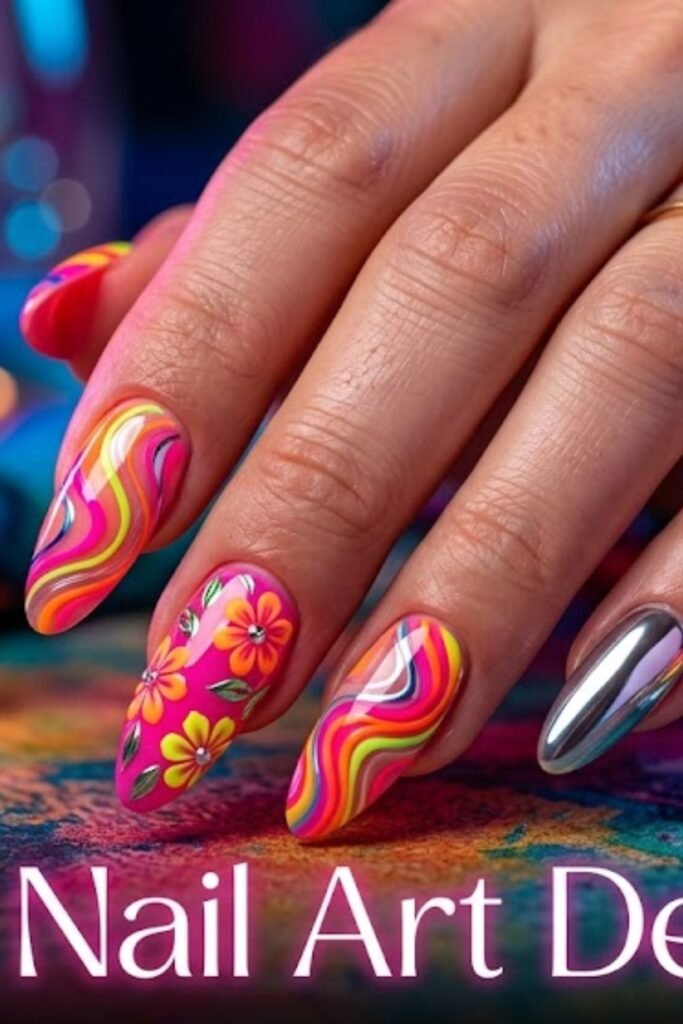  Summer Neon Bright Nail Colors Inspo