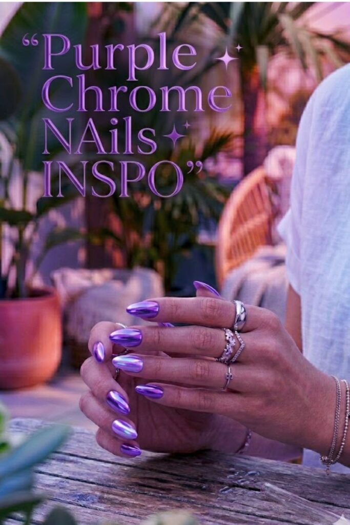  Purple Chrome Neon Nails Ideas