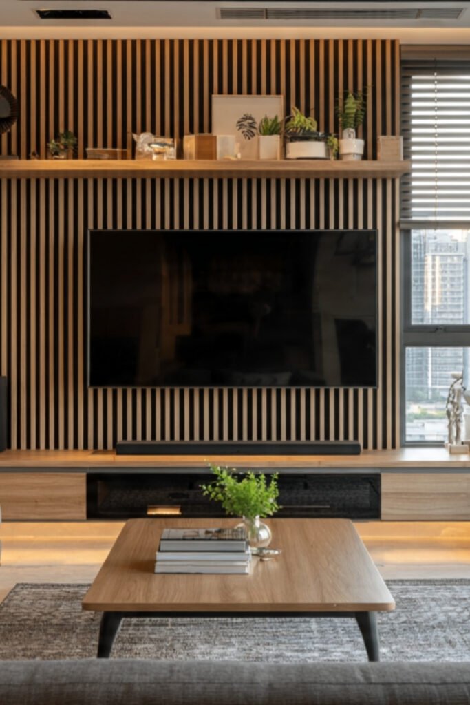 Contemporary Apartment TV Feature Wall 