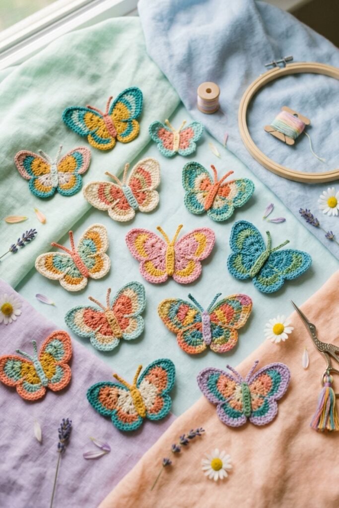 Crochet Butterfly Appliques