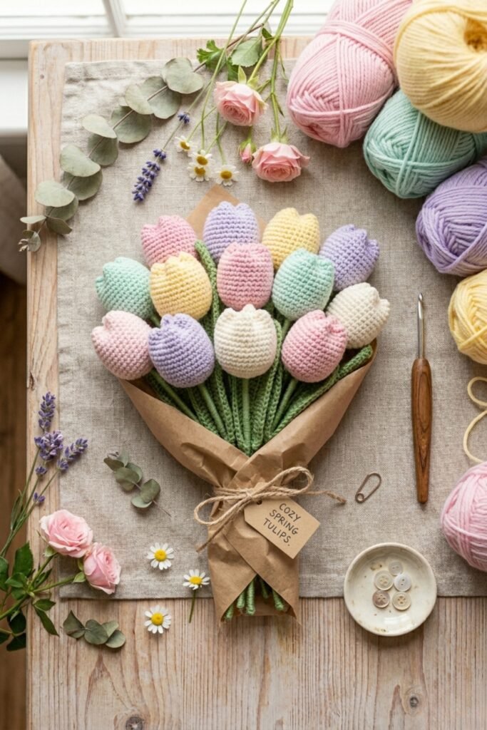 Crochet Tulip Bouquets