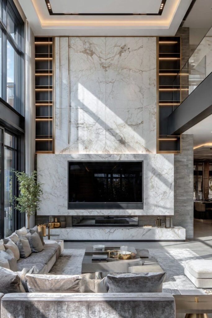 Luxury Marble TV Feature Wall