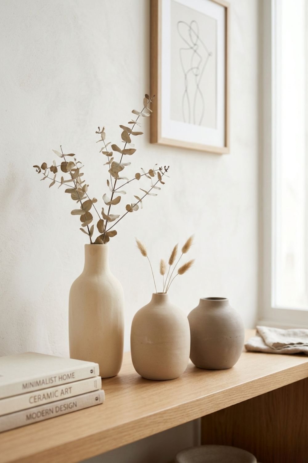Modern ceramic vase set ideas for living room