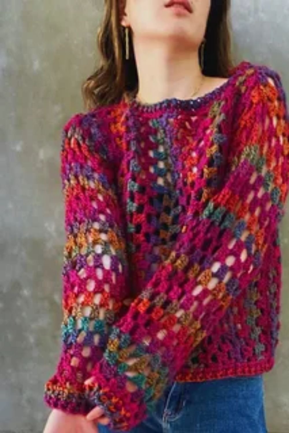 Simple crochet sweater for ladies