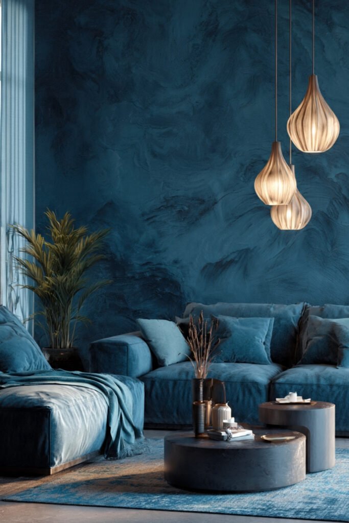 Statement Wall with Deep Ocean Colors