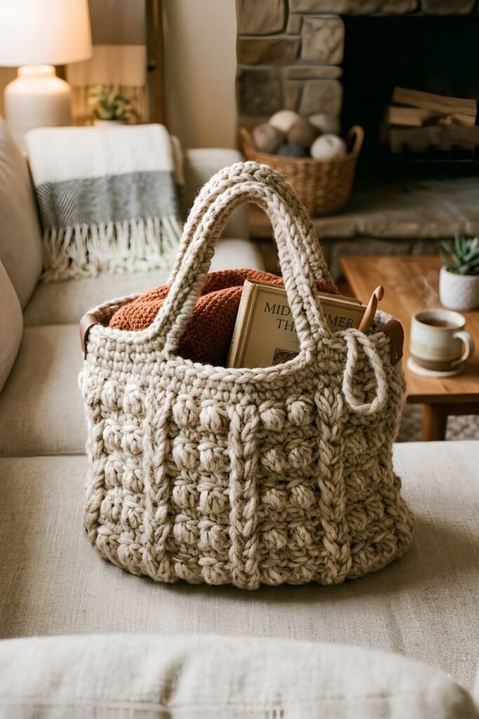 crochet beach tote bag