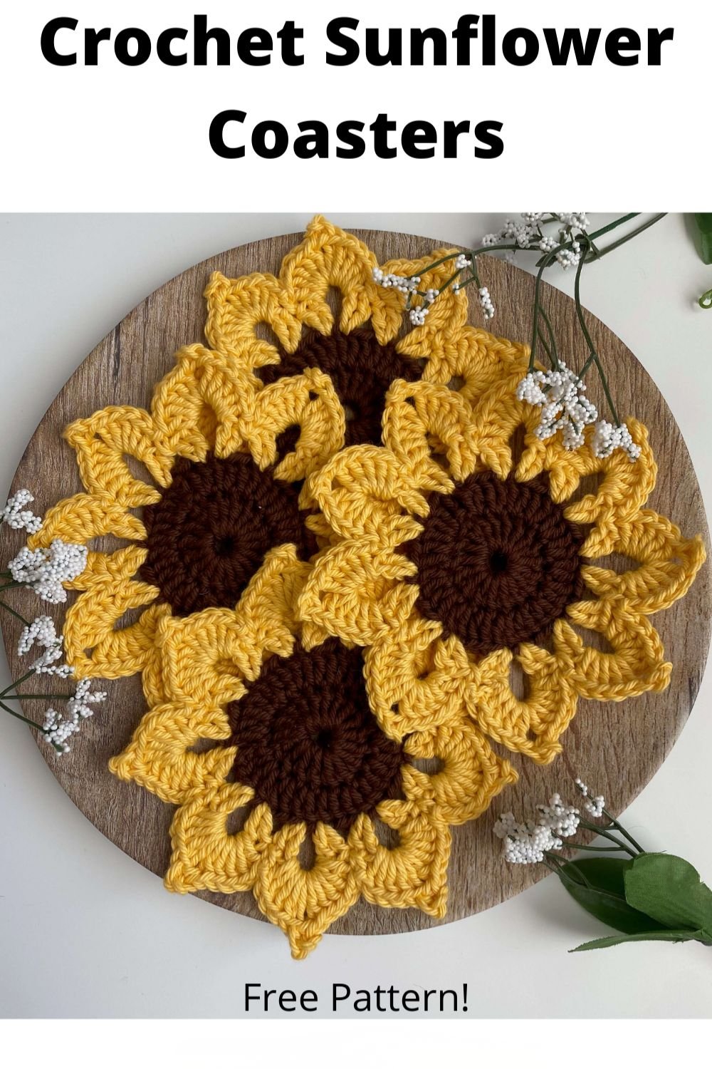 crochet sunflower table runner