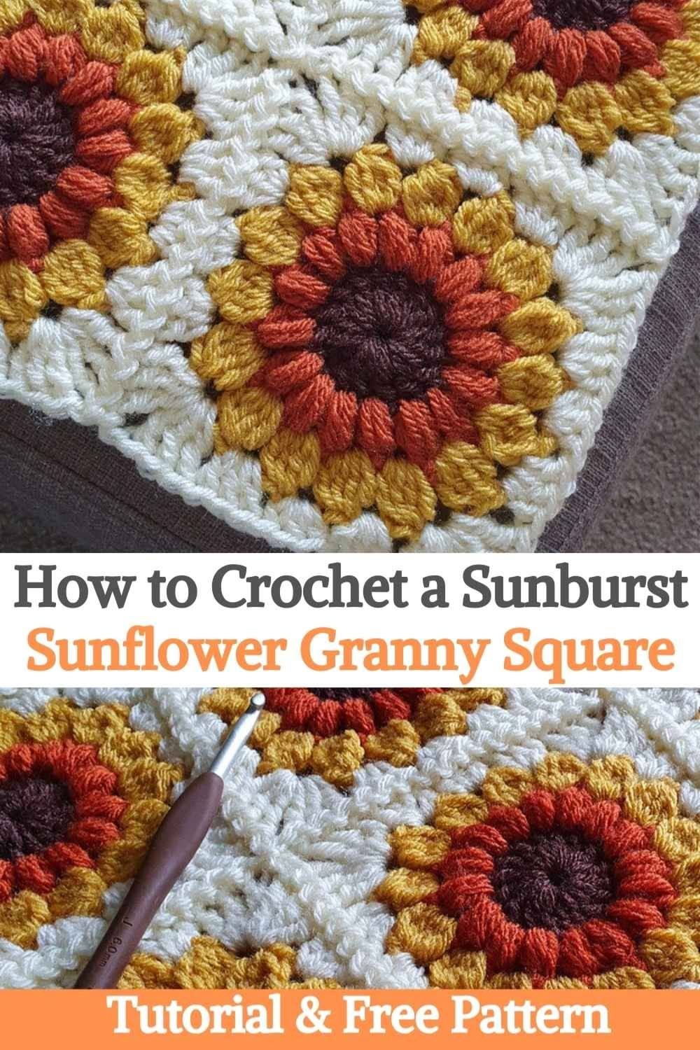 crochet sunflower tote bag