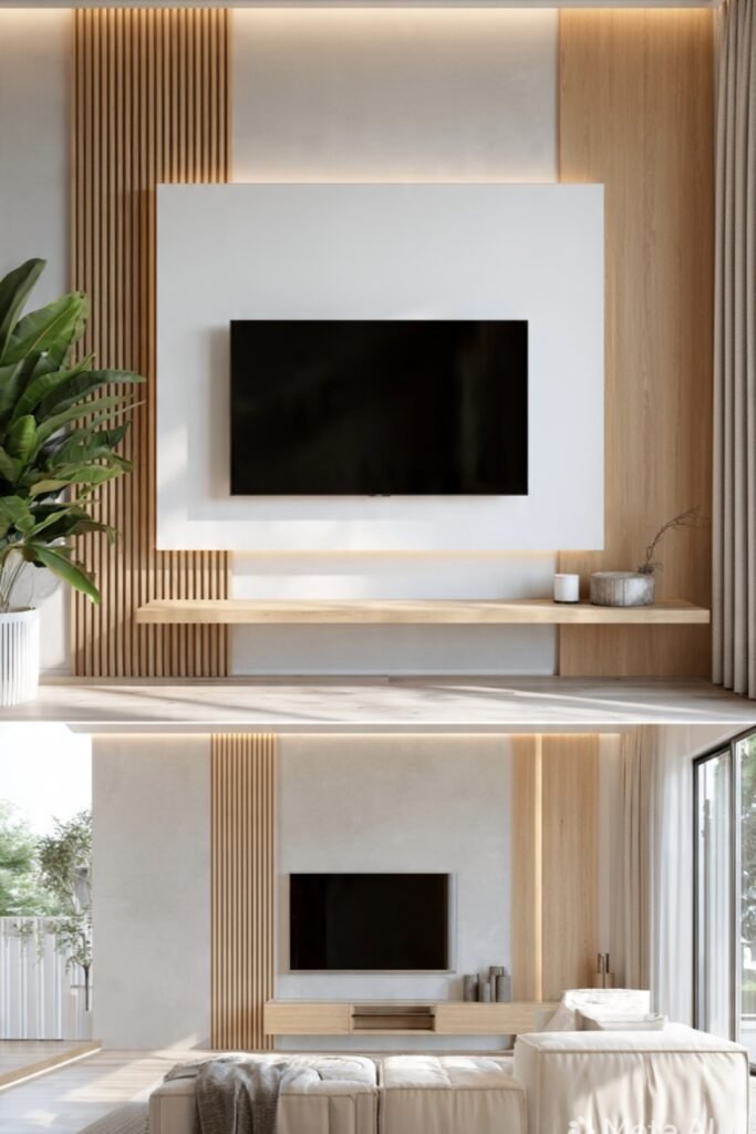 minimalist tv feature wall