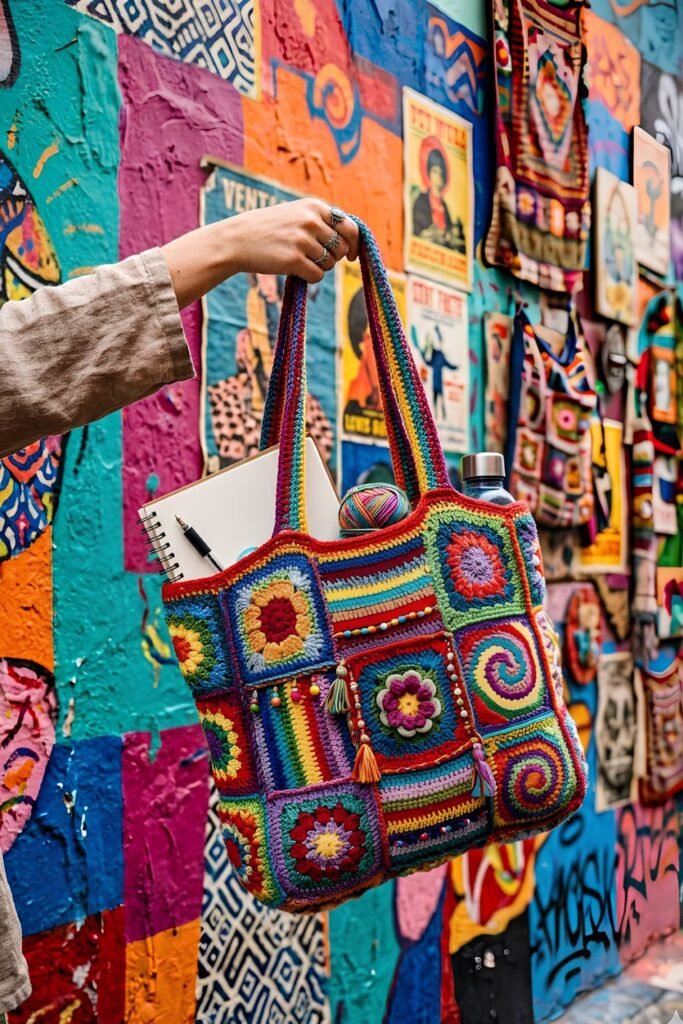 stylish crochet tote bag