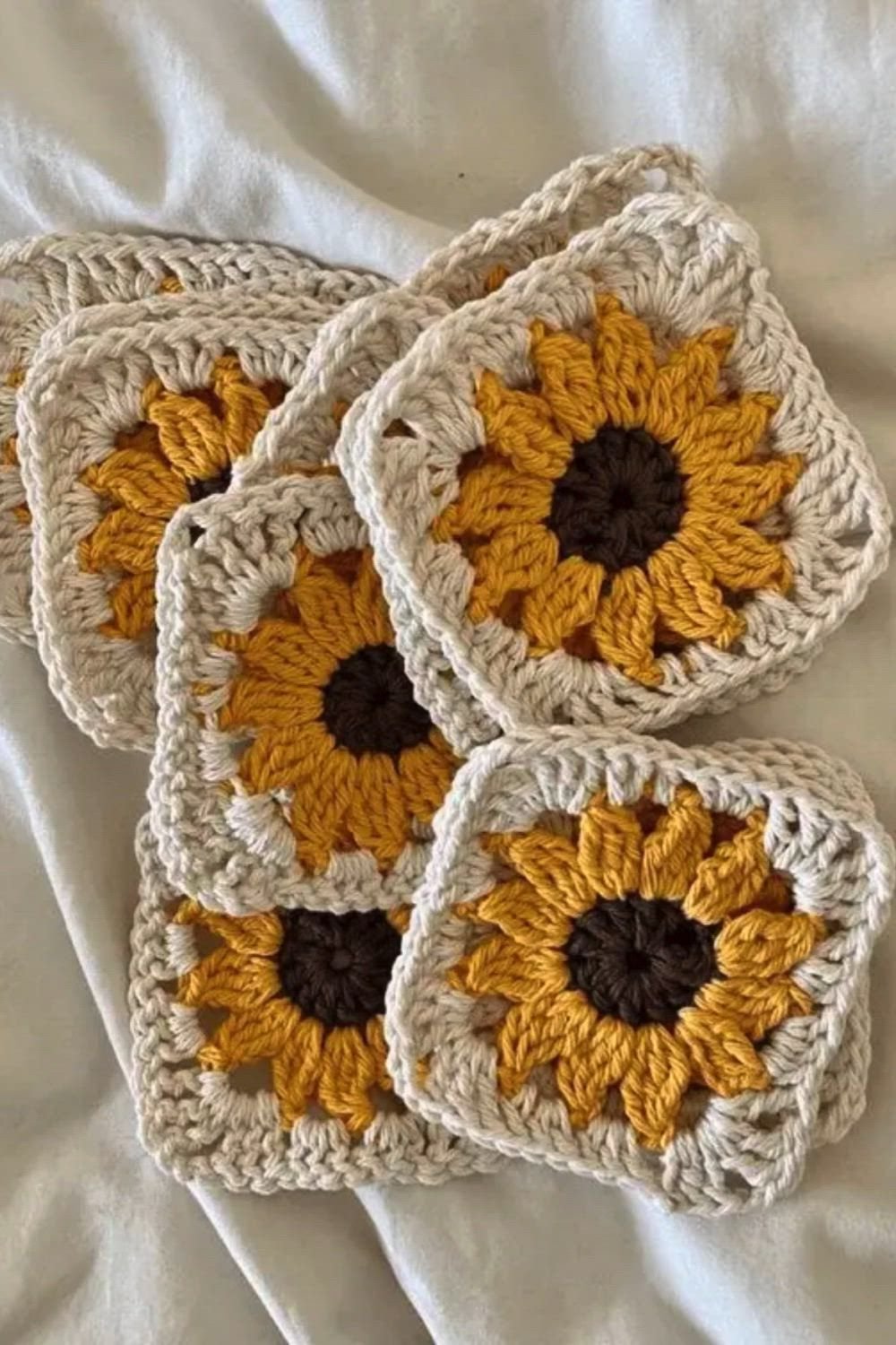 sunflower granny square blanket