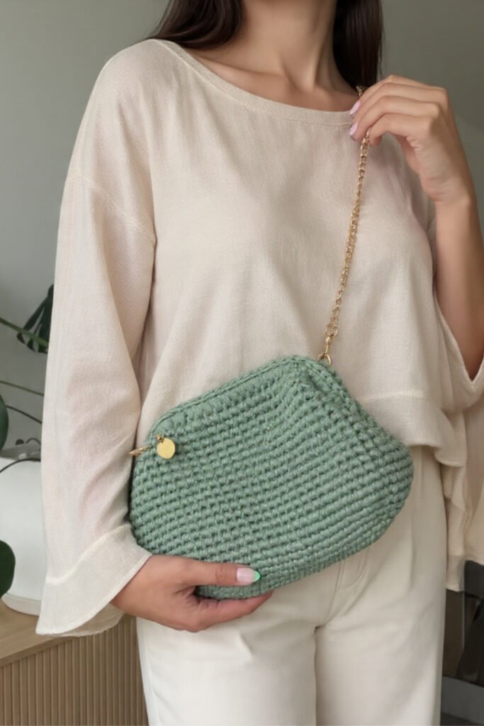 Minimalist Fold-Over Crochet Clutch