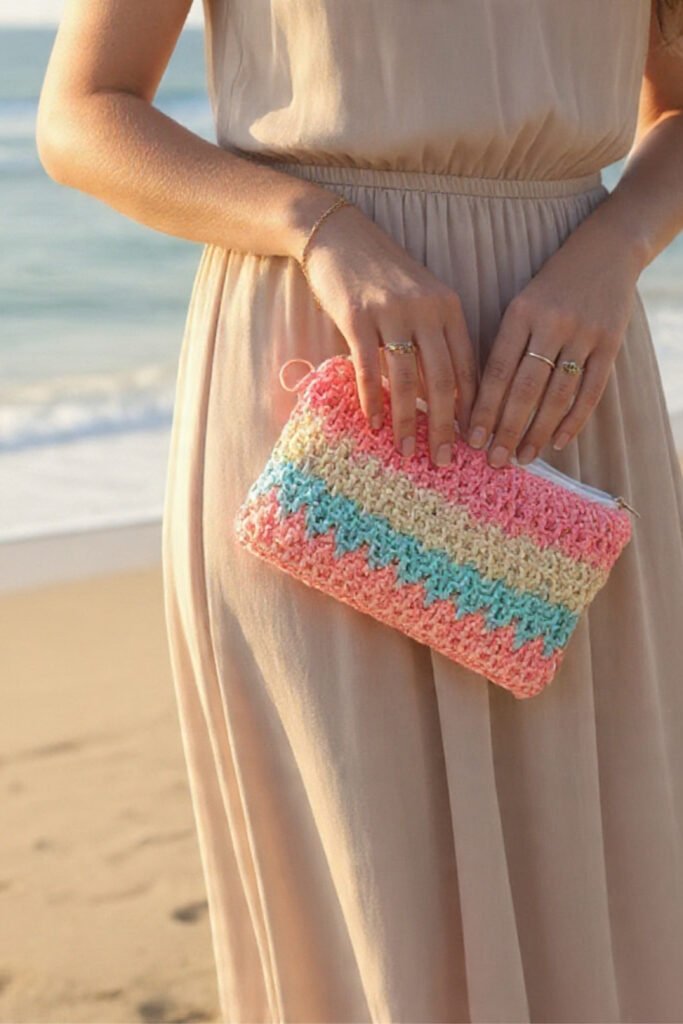Modern Chevron Crochet Clutch