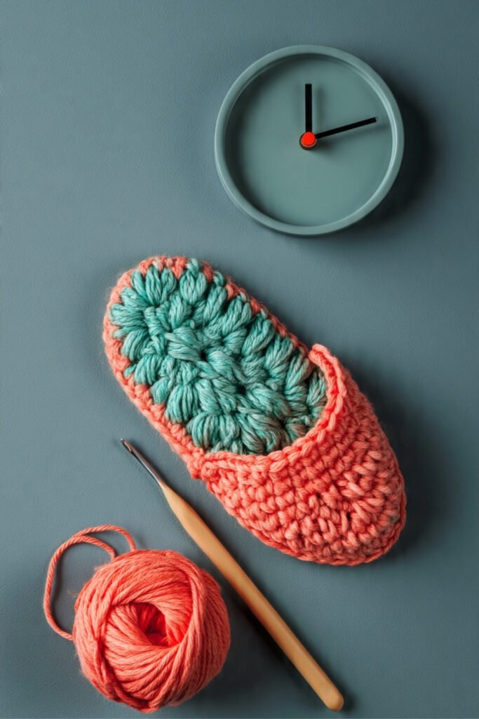 Quick One Hour Crochet Slipper Pattern