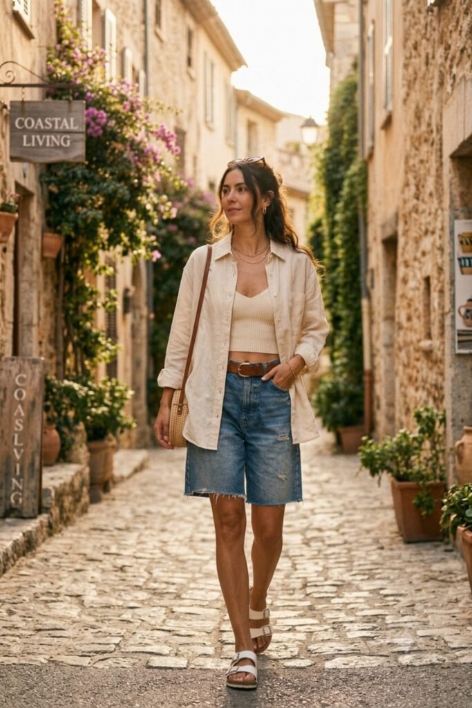 Style Jorts with a Linen Button-Up