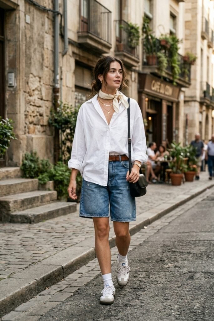 Style Jorts with a White