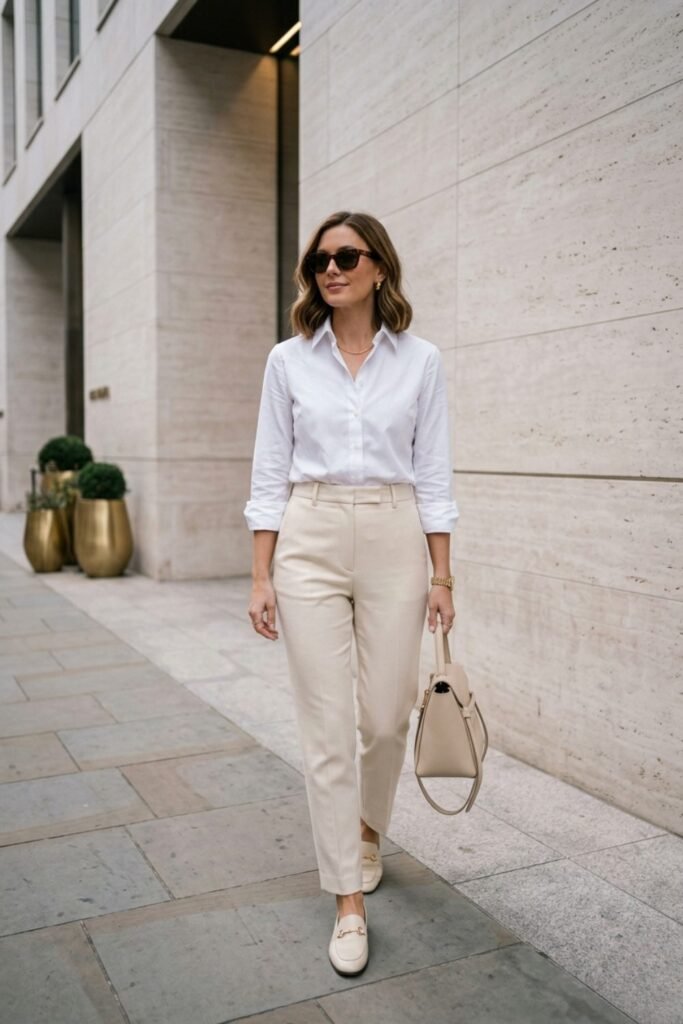 White Shirt and Trousers