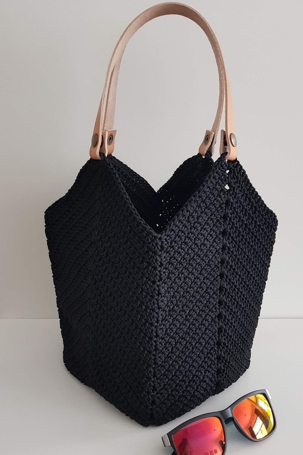 cotton crochet tote