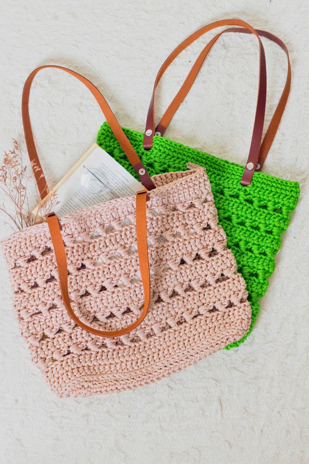 oversized crochet tote