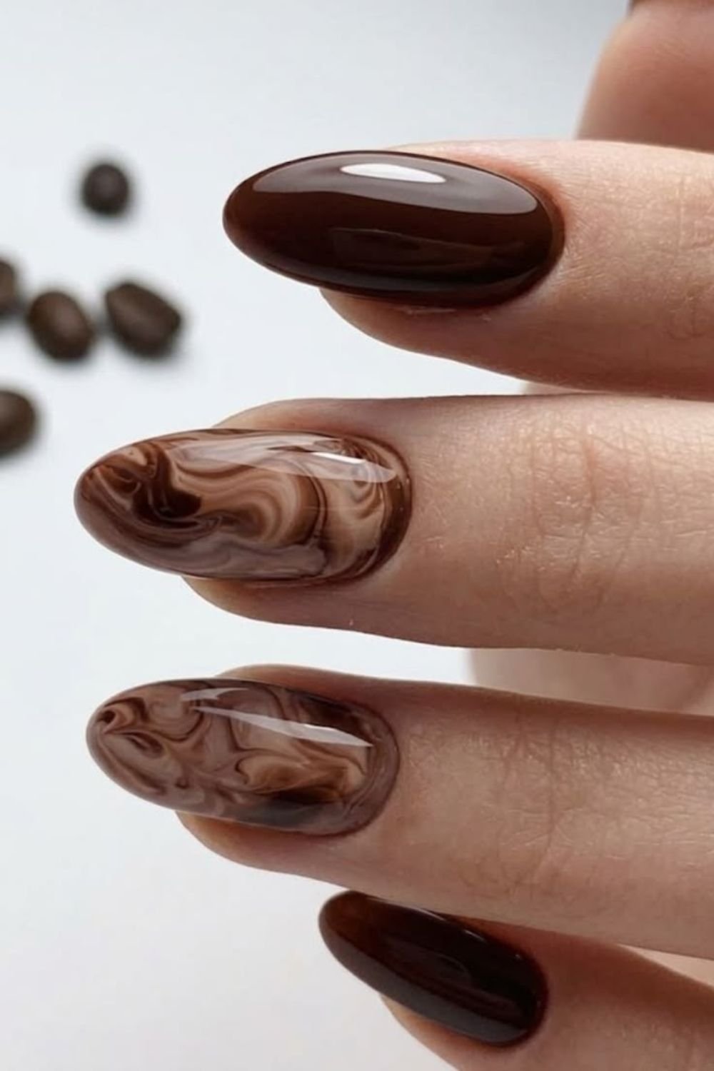 Brown ombre nails