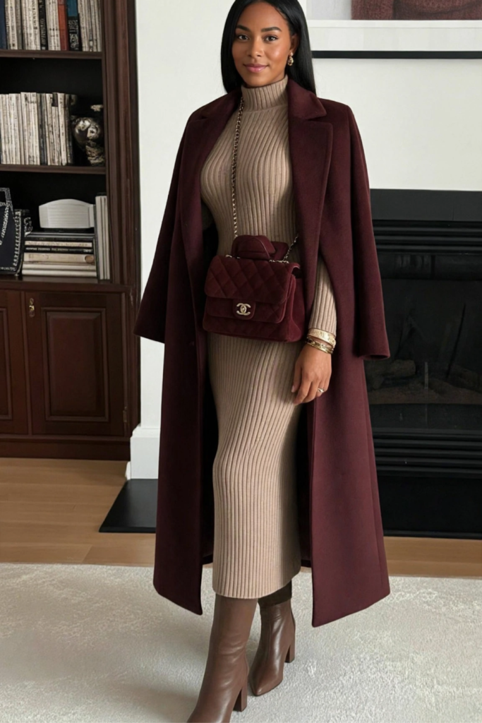 Dressy Burgundy Boots Outfit Ideas