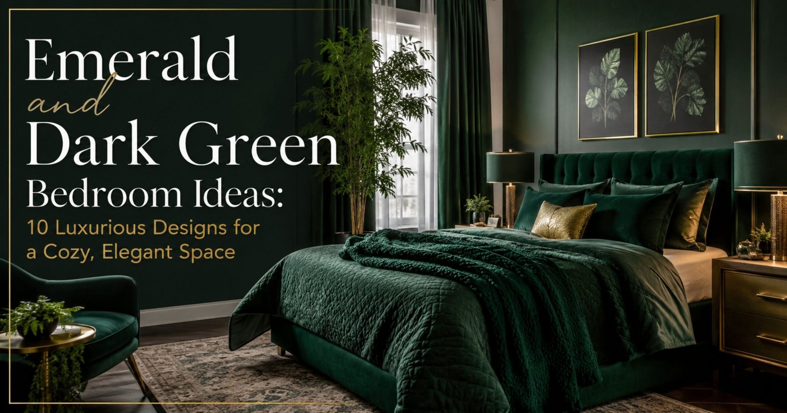 Emerald and Dark Green Bedroom Ideas