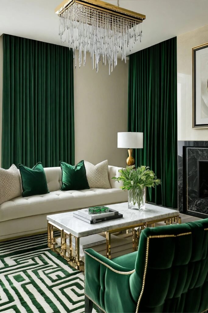 Mix Emerald Green with Crisp White Decor