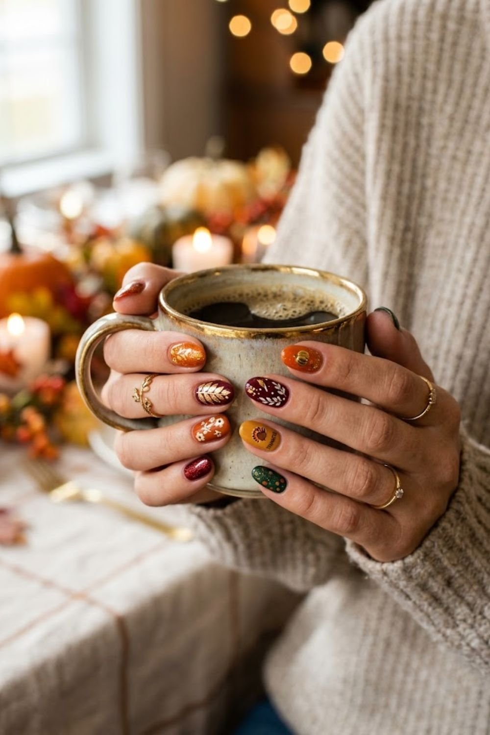 Thanksgiving nail ideas for short nails