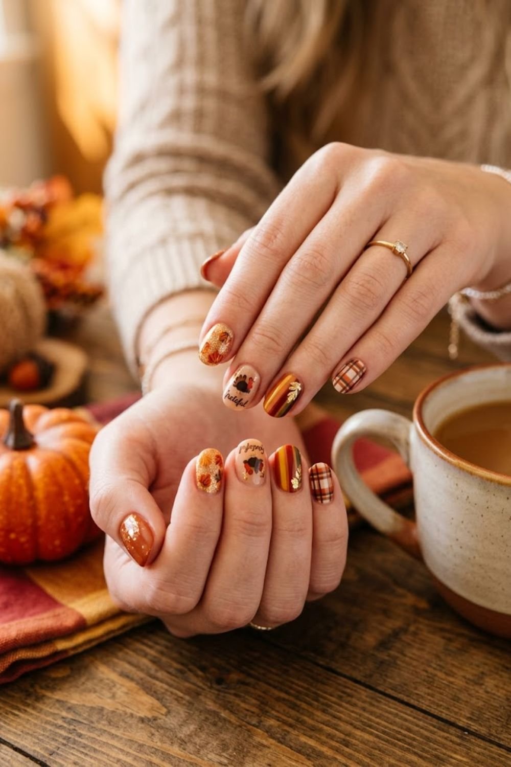Thanksgiving nail ideas short