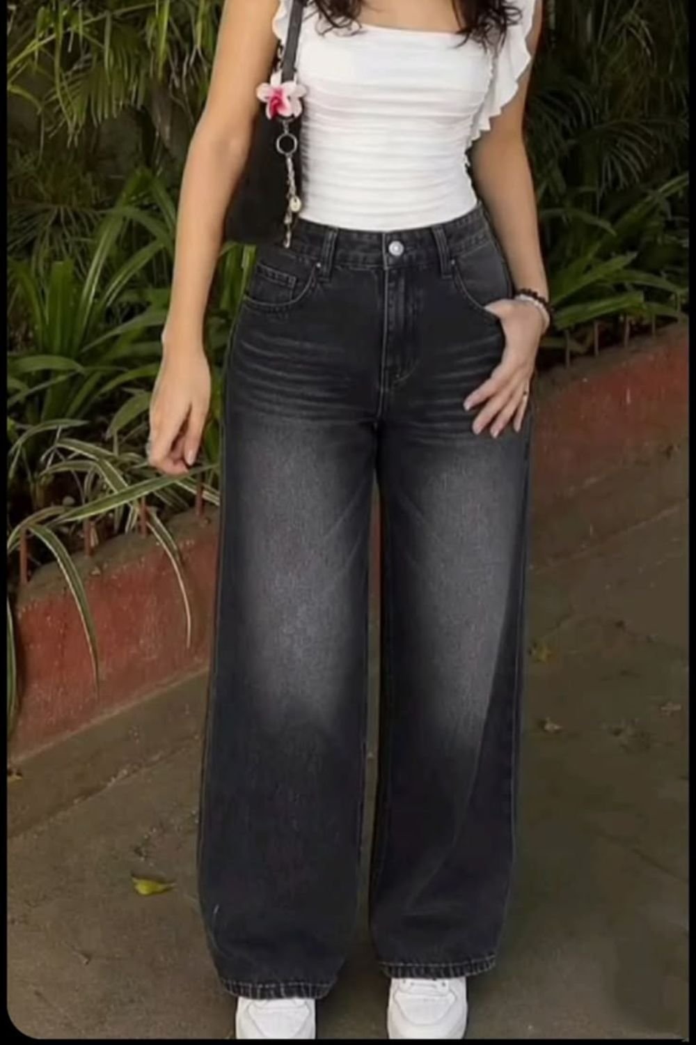 wide leg jeans styling ideas