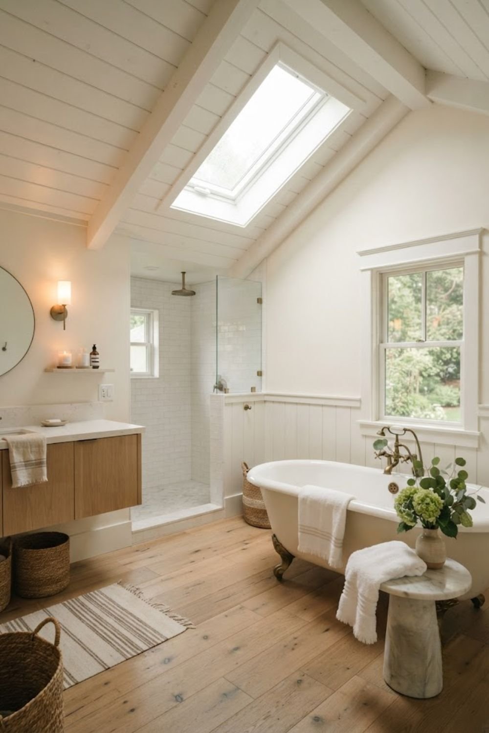 Attic bathroom ideas sloped ceiling