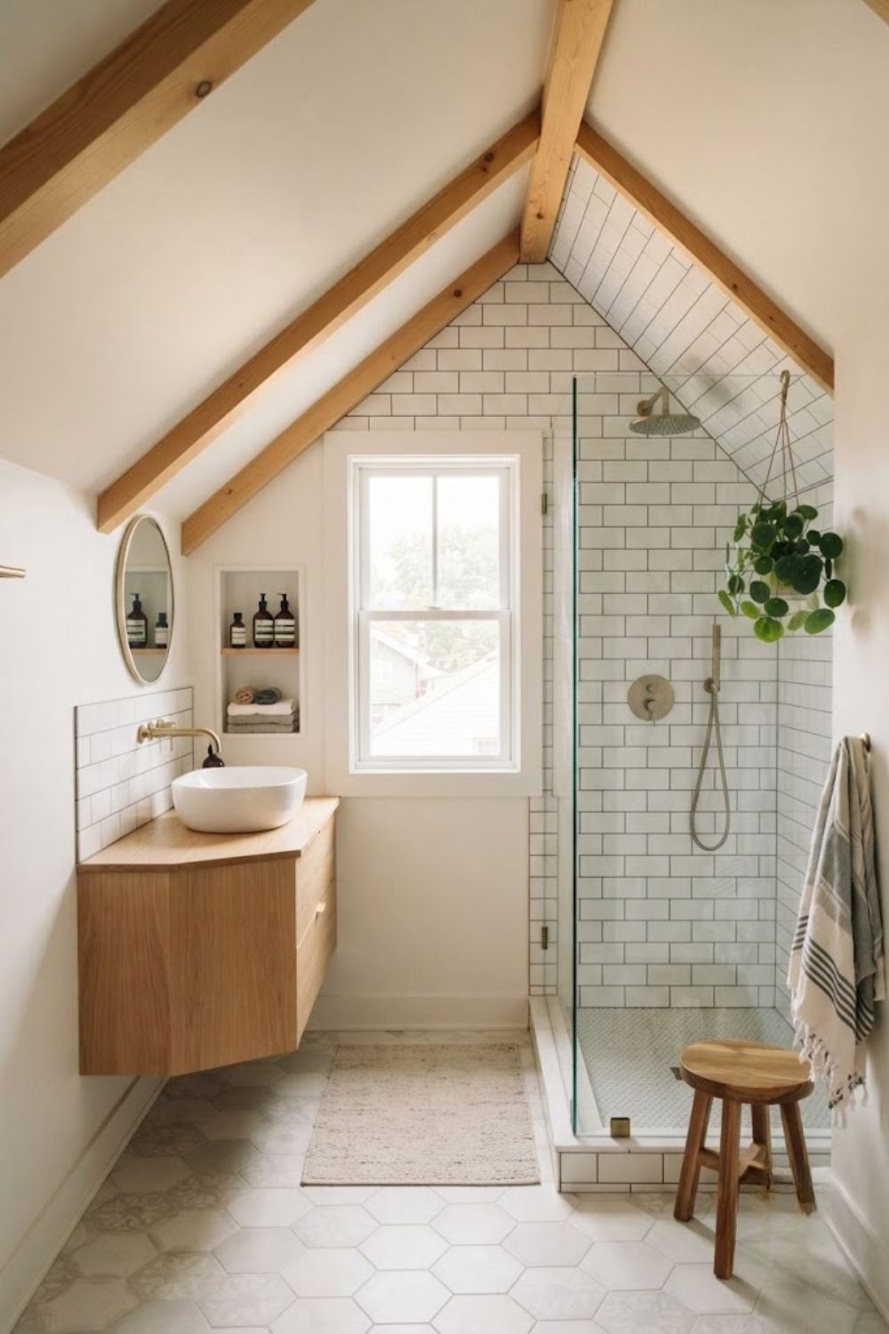 Modern sloped ceiling bathroom ideas