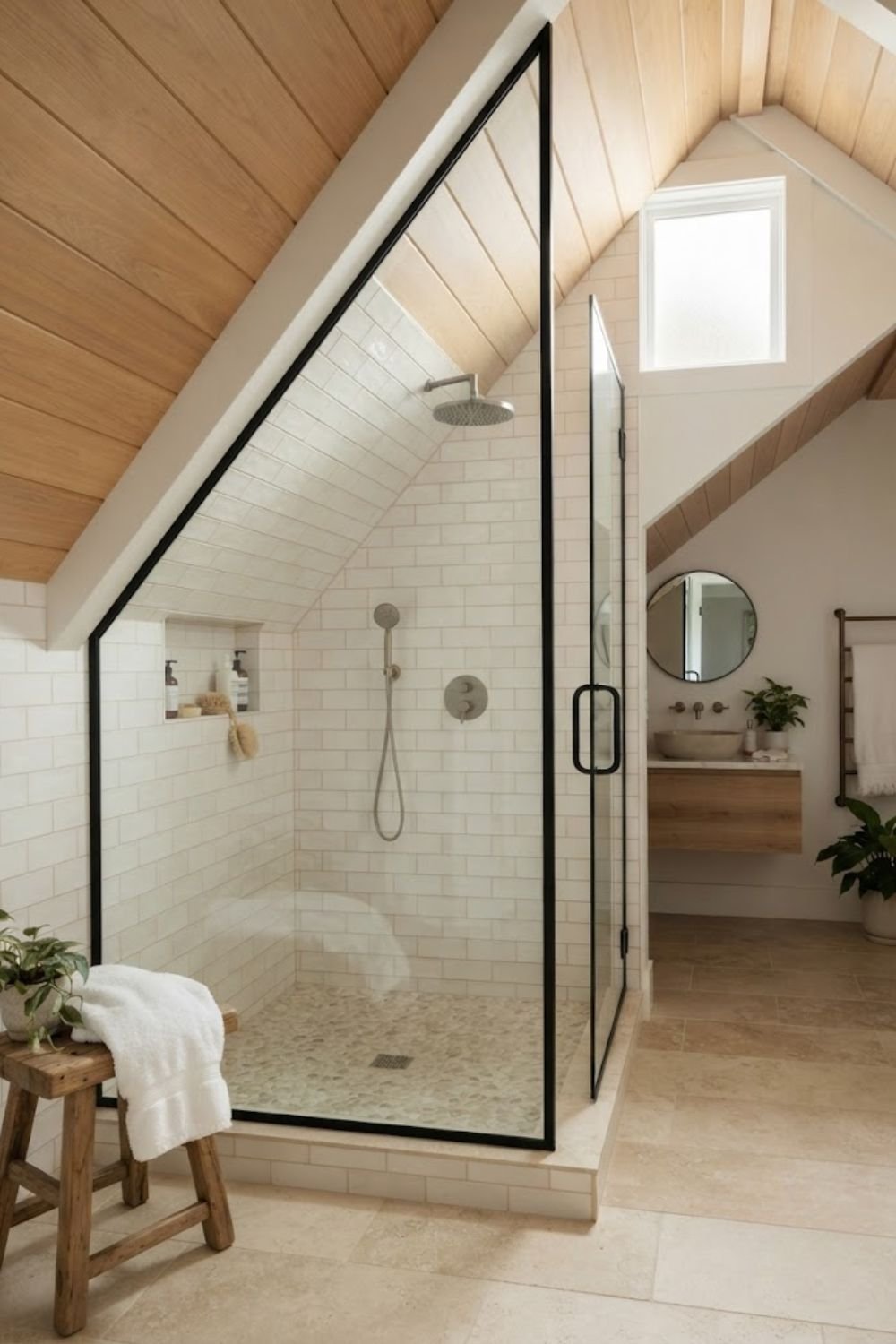 Toilet under sloped ceiling
