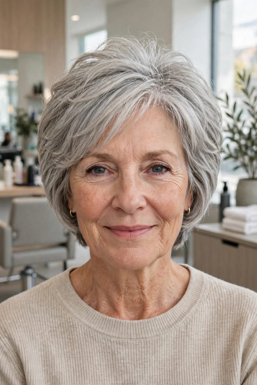 Bixie cut for fine thin hair for women over 50: Classic Layered Bixie