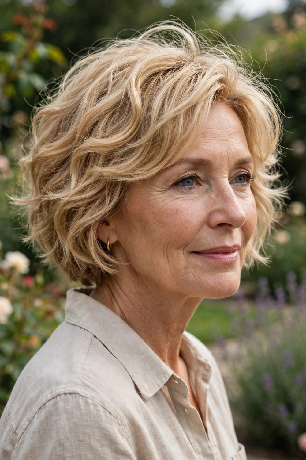 Bixie cut for fine thin hair for women over 50: Wavy Bixie With Airy Movement