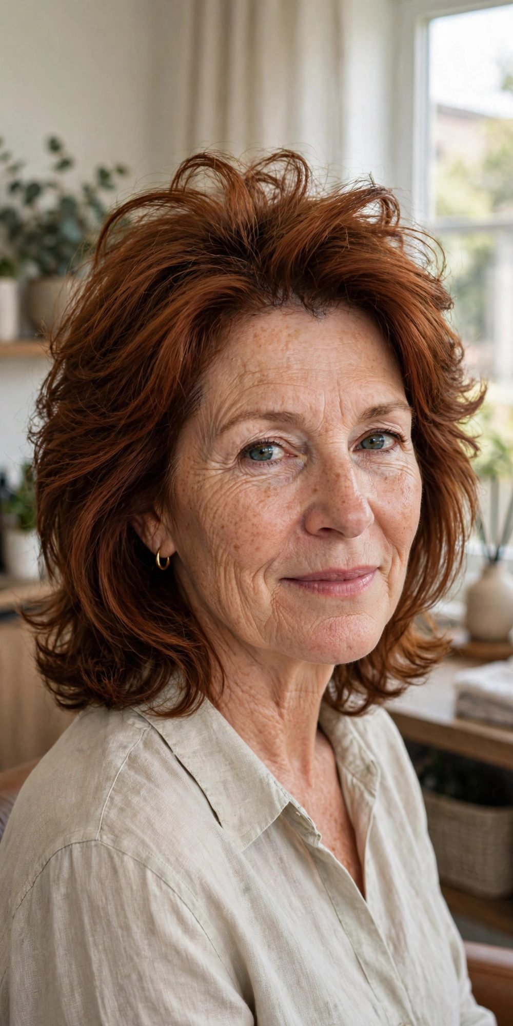 Hairstyle that disguises a widening parting for women over 50: Layered Lob With Lift At The Crown