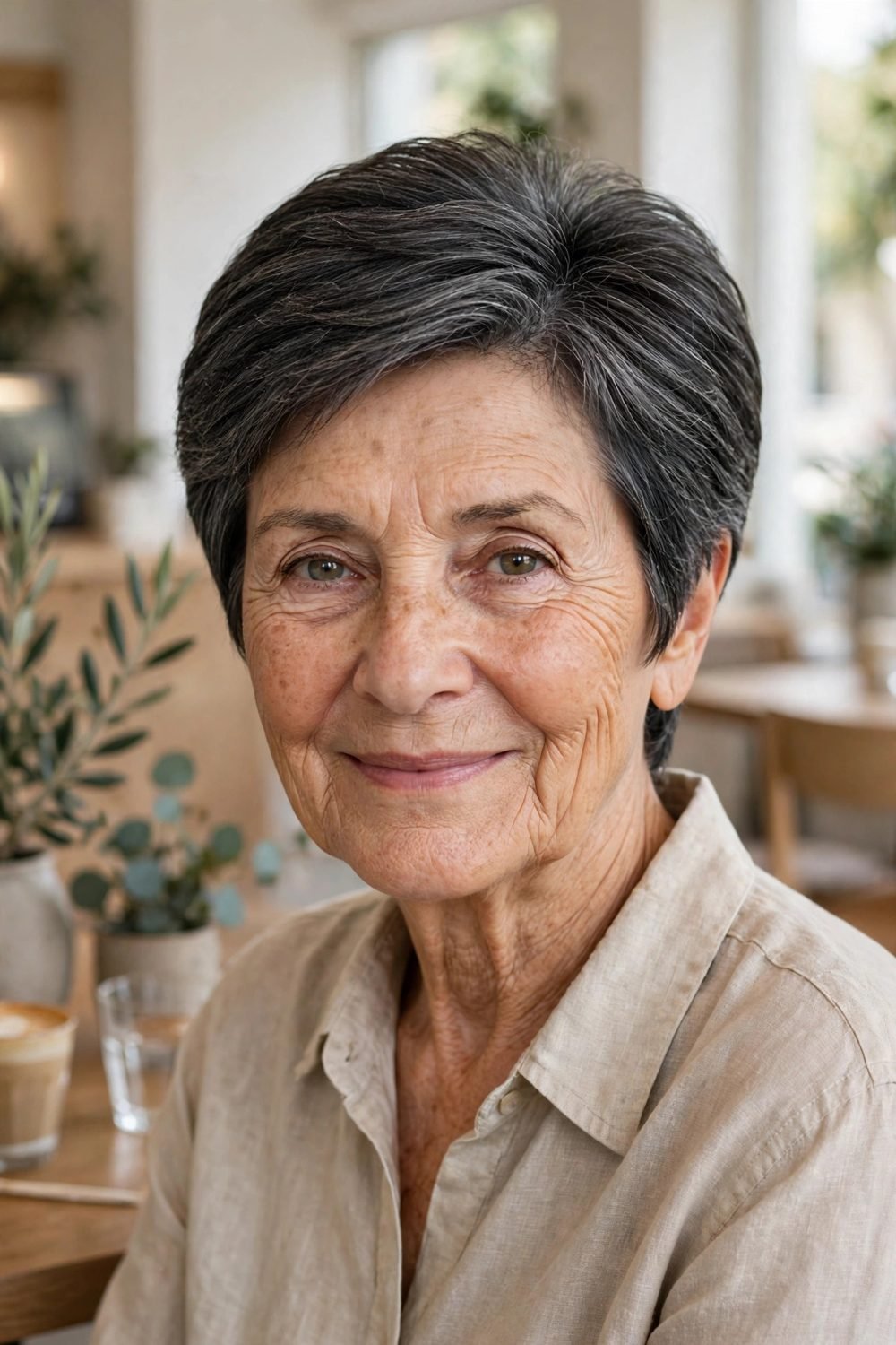 Layered short haircut for women over 60: Thick Hair Layers With Hidden Weight Removed